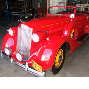 1936 Packard 2dr Convertible, Red