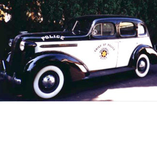1936 Pontiac Police Car, Black and White